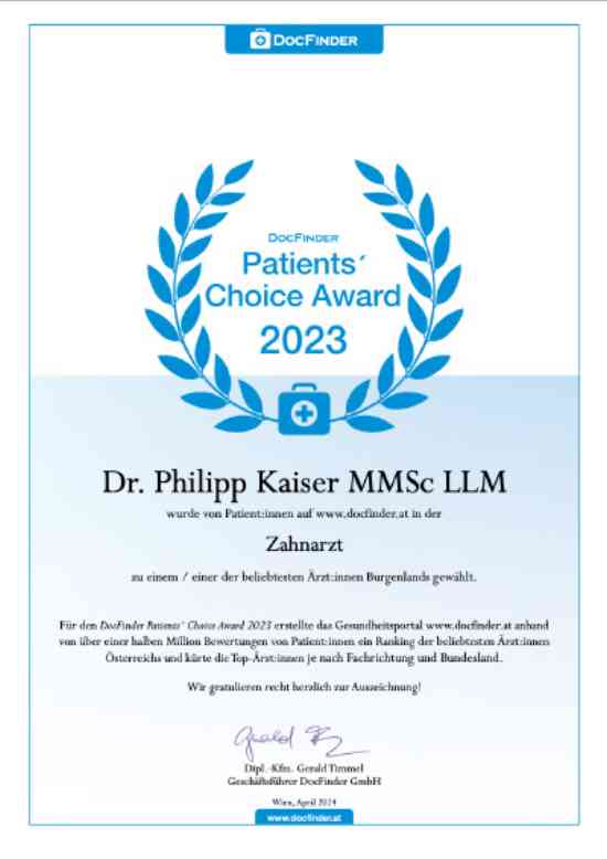 Patients' Choice Awards 2023 - Dr. Philipp Kaiser